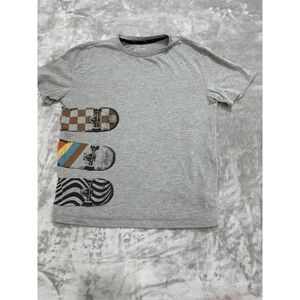 Art Class T-Shirt Boys Size Large 12/14 Gray Skate Board‎ Theme Short Sleeve EUC